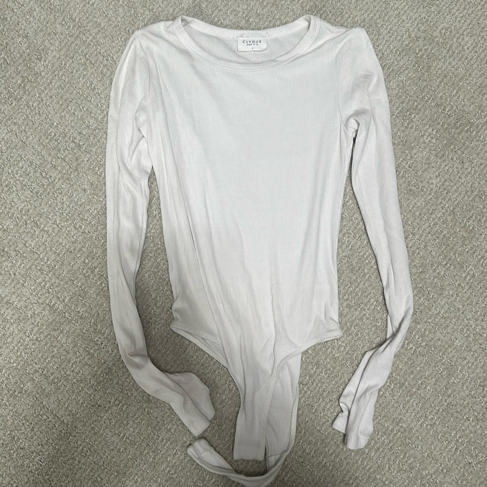 White Long Sleeve Bodysuit
